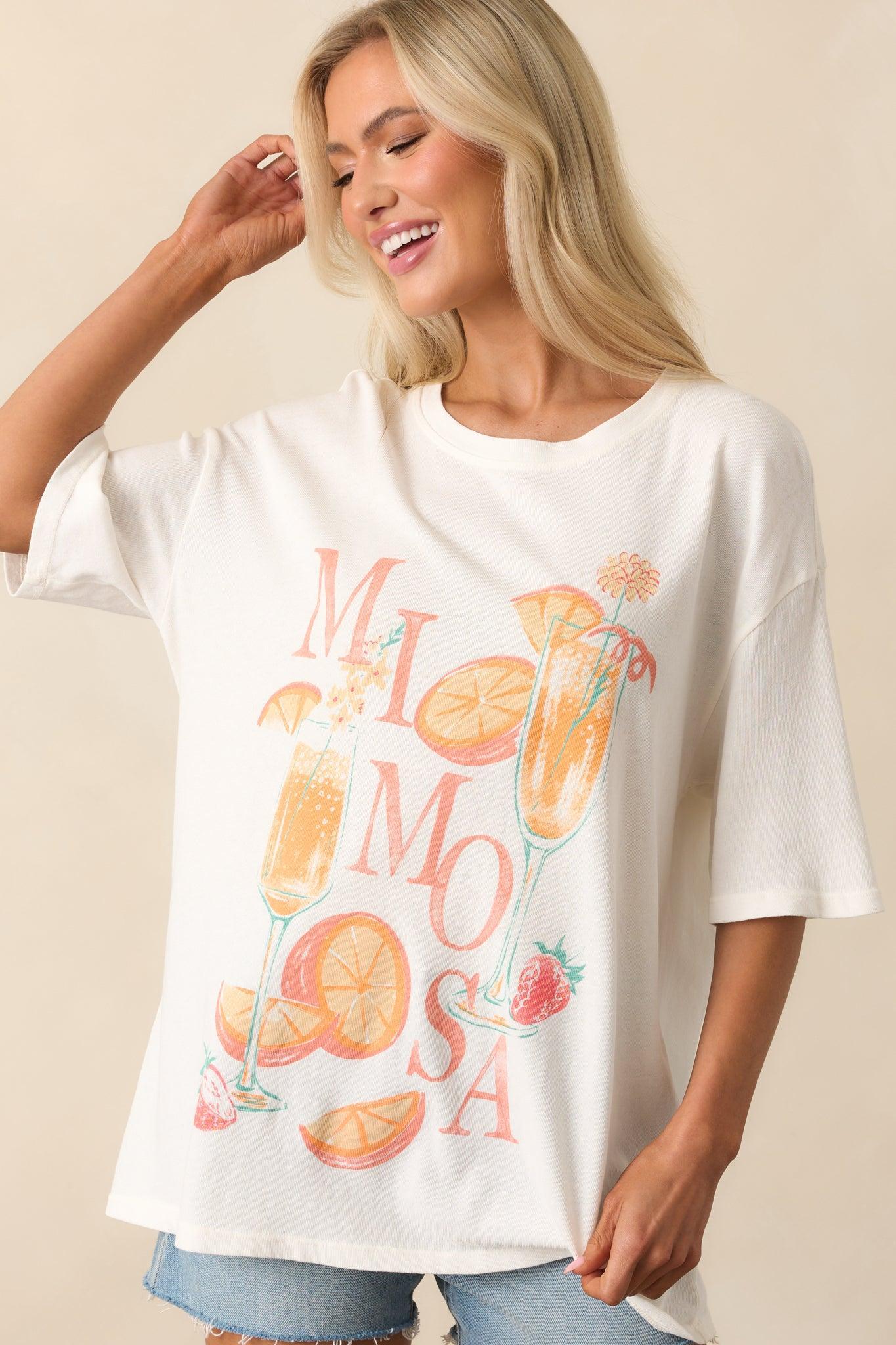 Z Supply Ivory Cotton Mimosa SoCal Oversized Tee Product Image