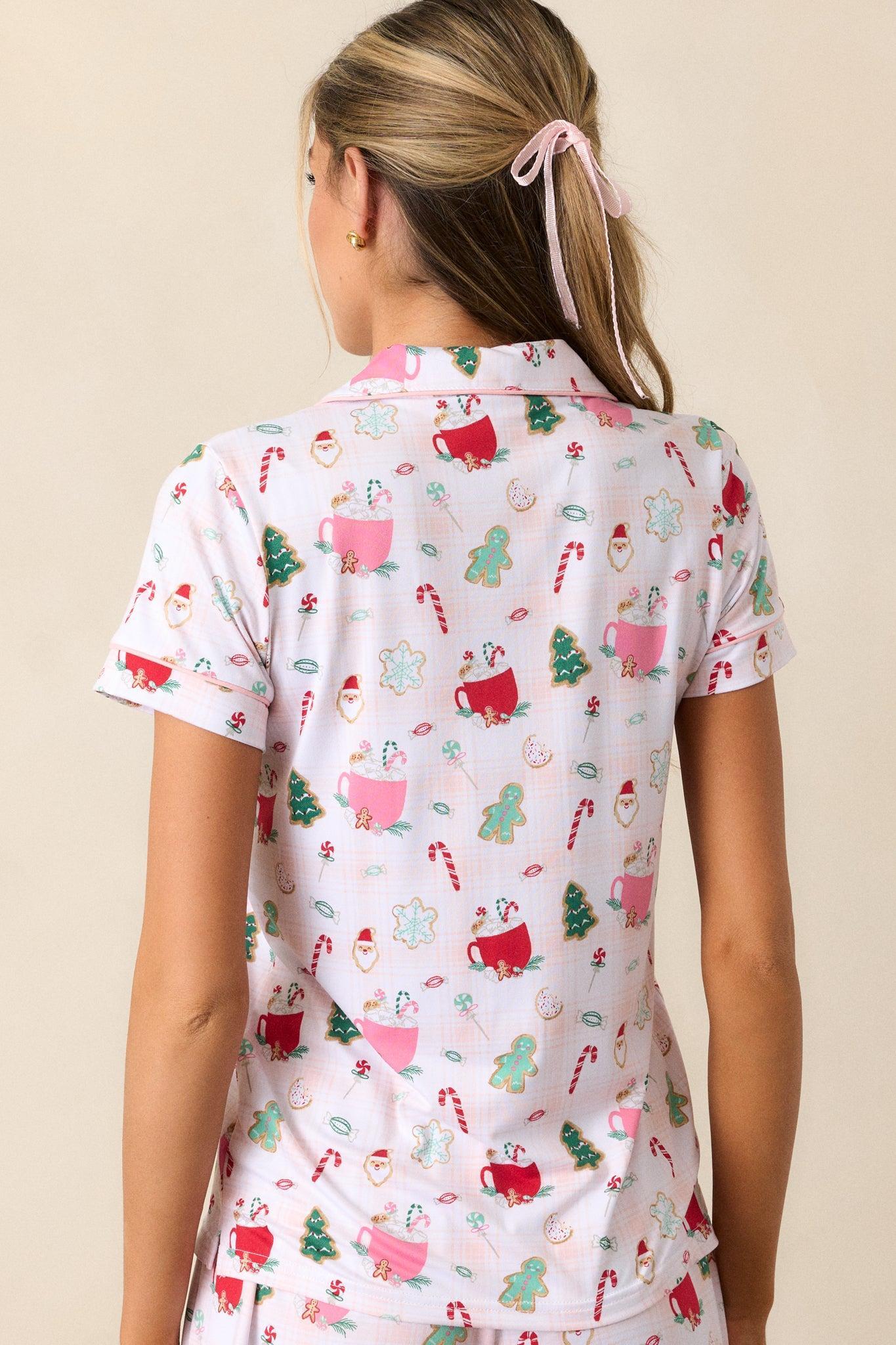 Peppermint Cocoa Bliss Ivory Pajama Top Product Image
