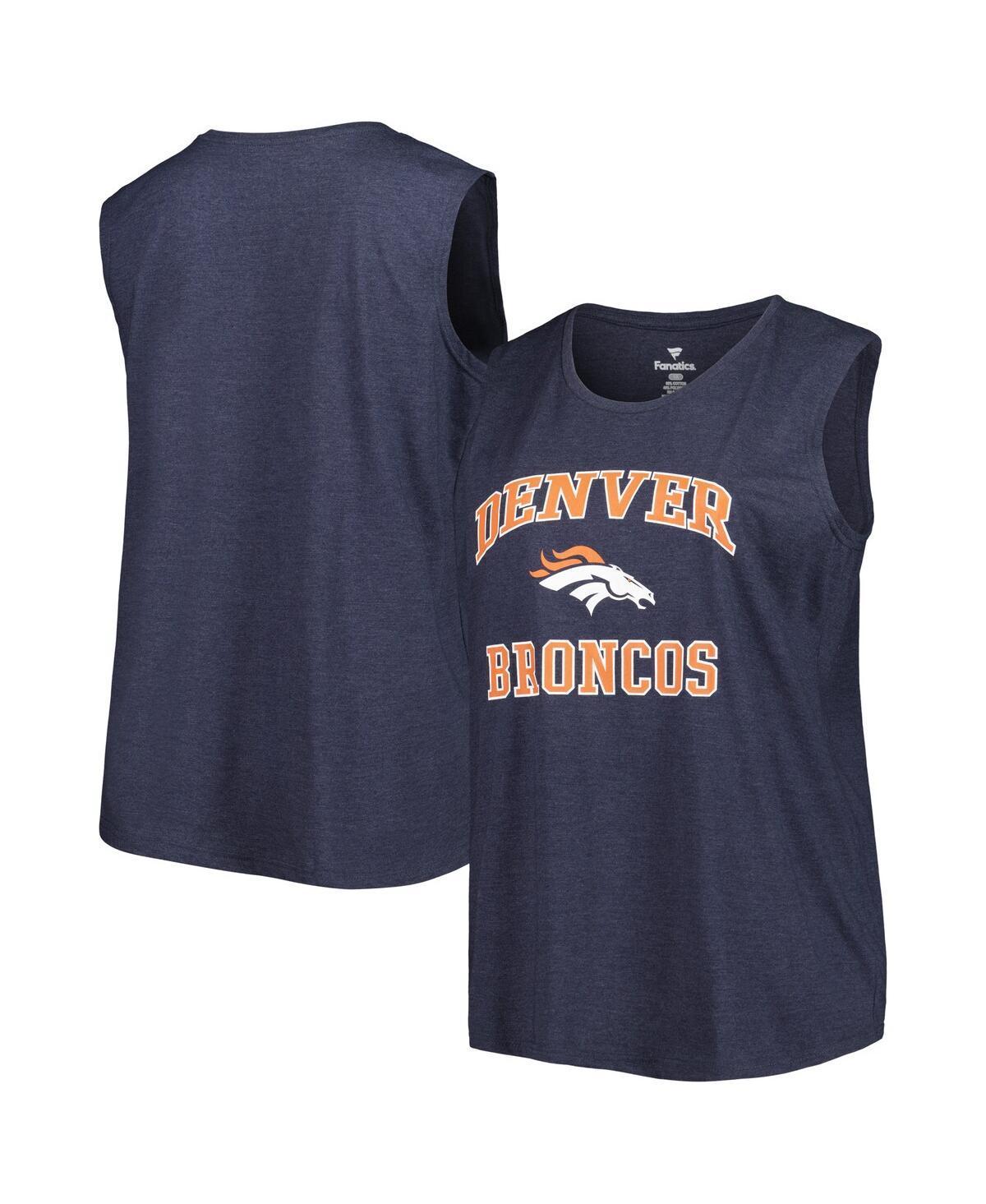Women's Fanatics Branded Navy Denver Broncos Plus Size Tank Top, Size: 4XL, Blue Product Image