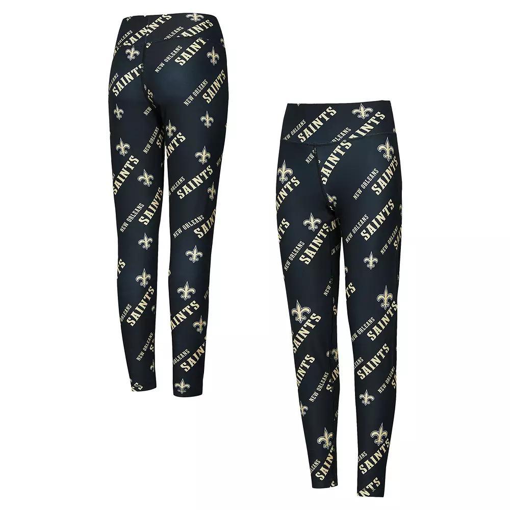 Women's Concepts Sport Black New Orleans Saints Breakthrough Allover Print Knit Leggings, Size: Small Product Image