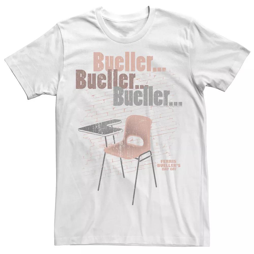 Men's Ferris Bueller's Day Off Empty Desk Tee, Size: XL, White Product Image