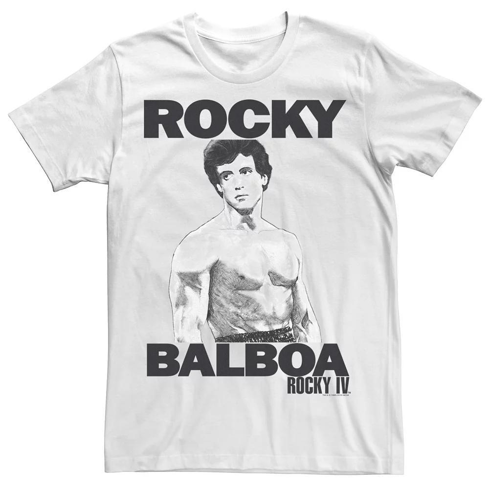 Men's Rocky 3 Rocky Balboa Logo Sketch Portrait Tee, Size: Small, White Product Image