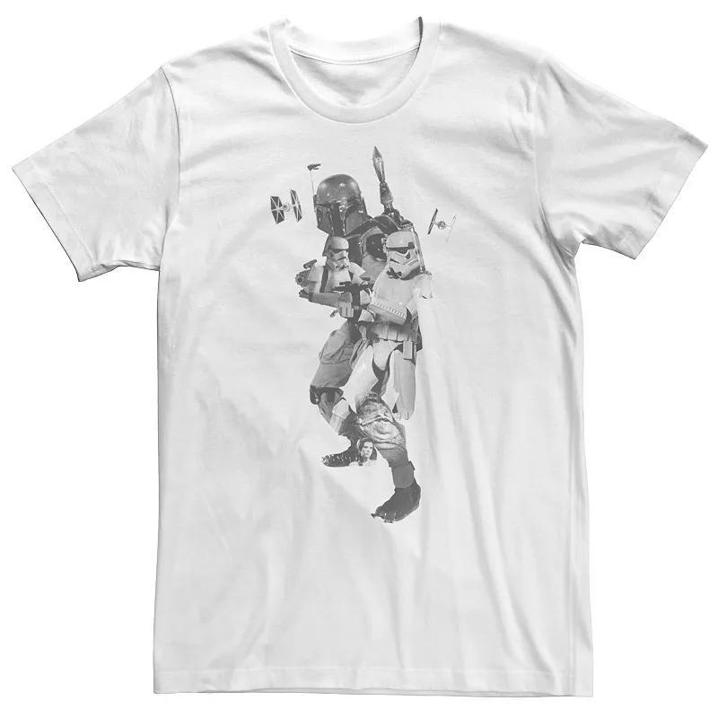 Big & Tall Star Wars Stormtrooper & Bounty Hunter Collage Tee, Men's, Size: 3XL Tall, White Product Image