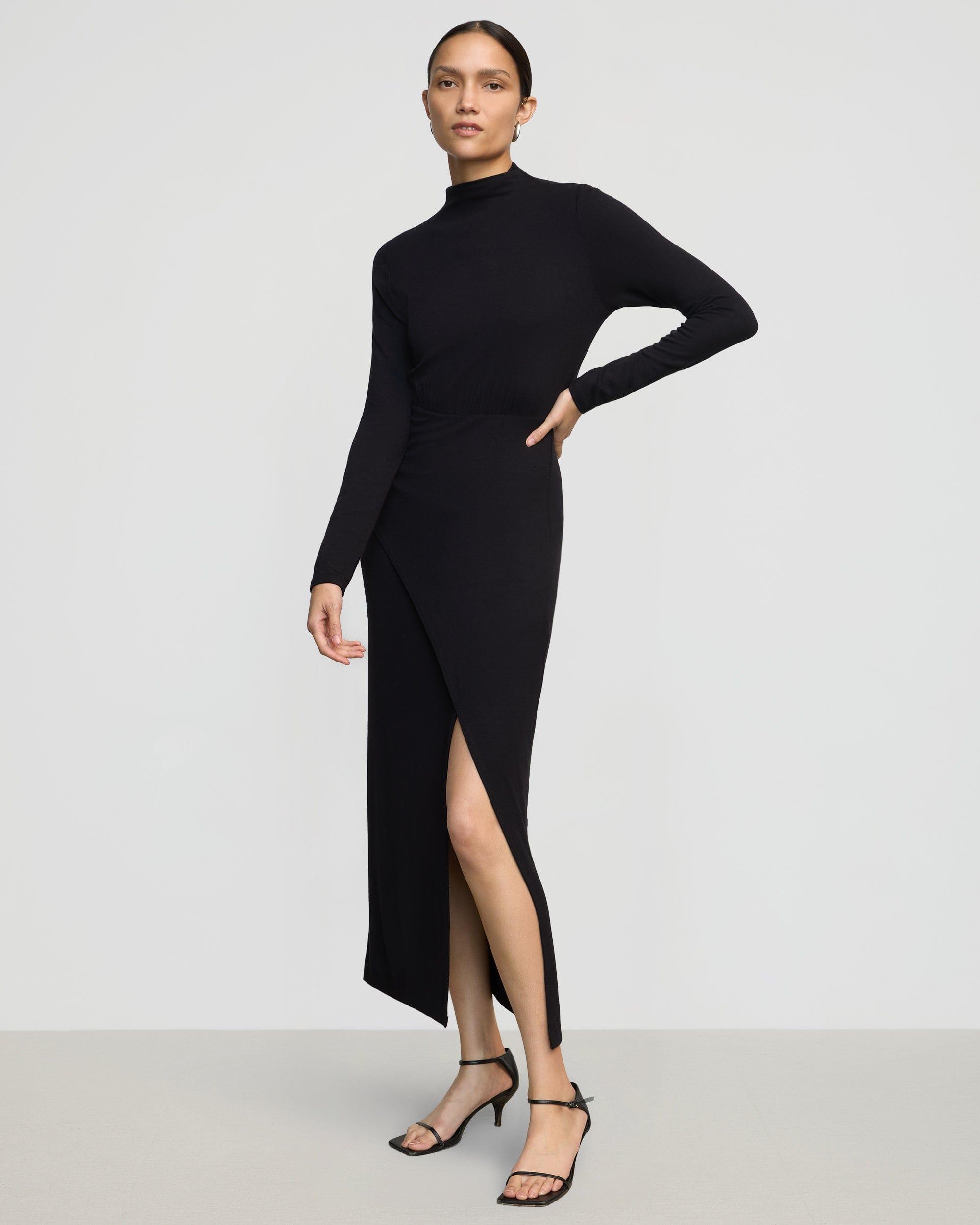 Suki Mock-Neck Side-Slit Dress Product Image