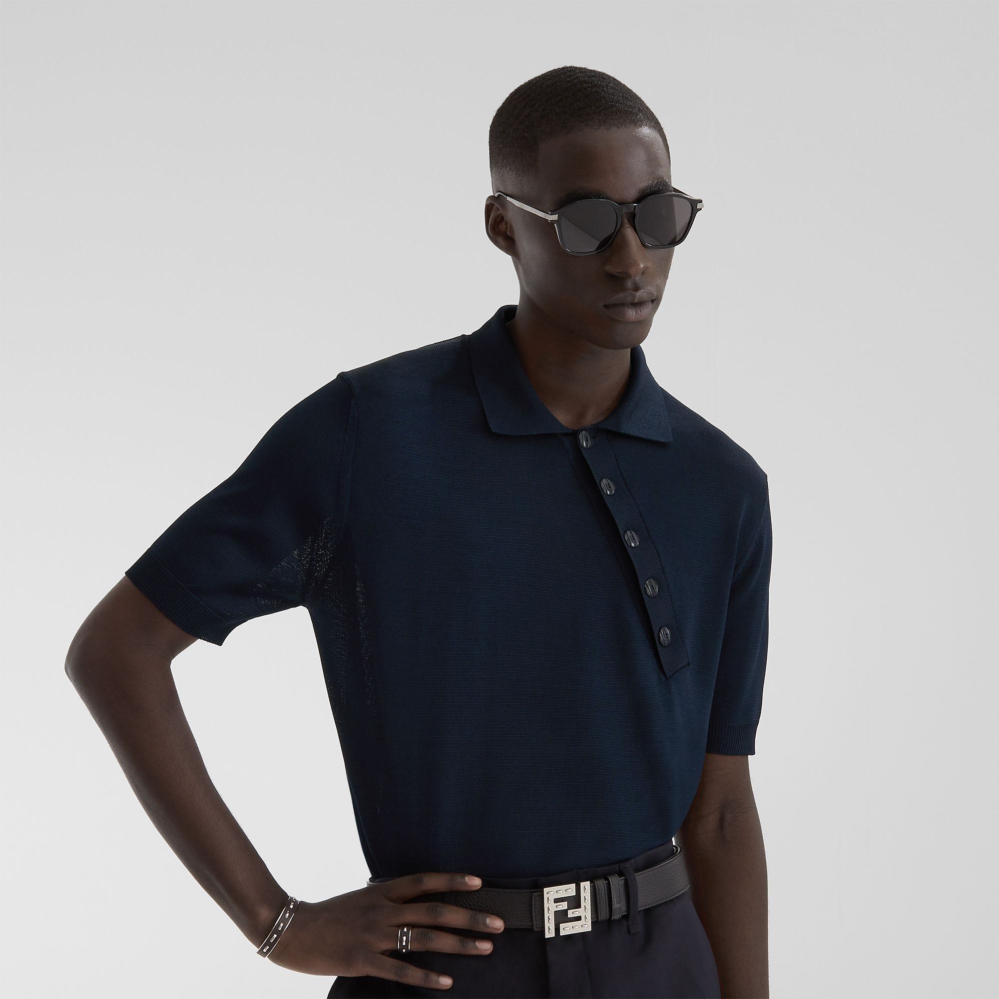 FF Squared BeltCuoio Romano leather and black FF canvas reversible belt Product Image
