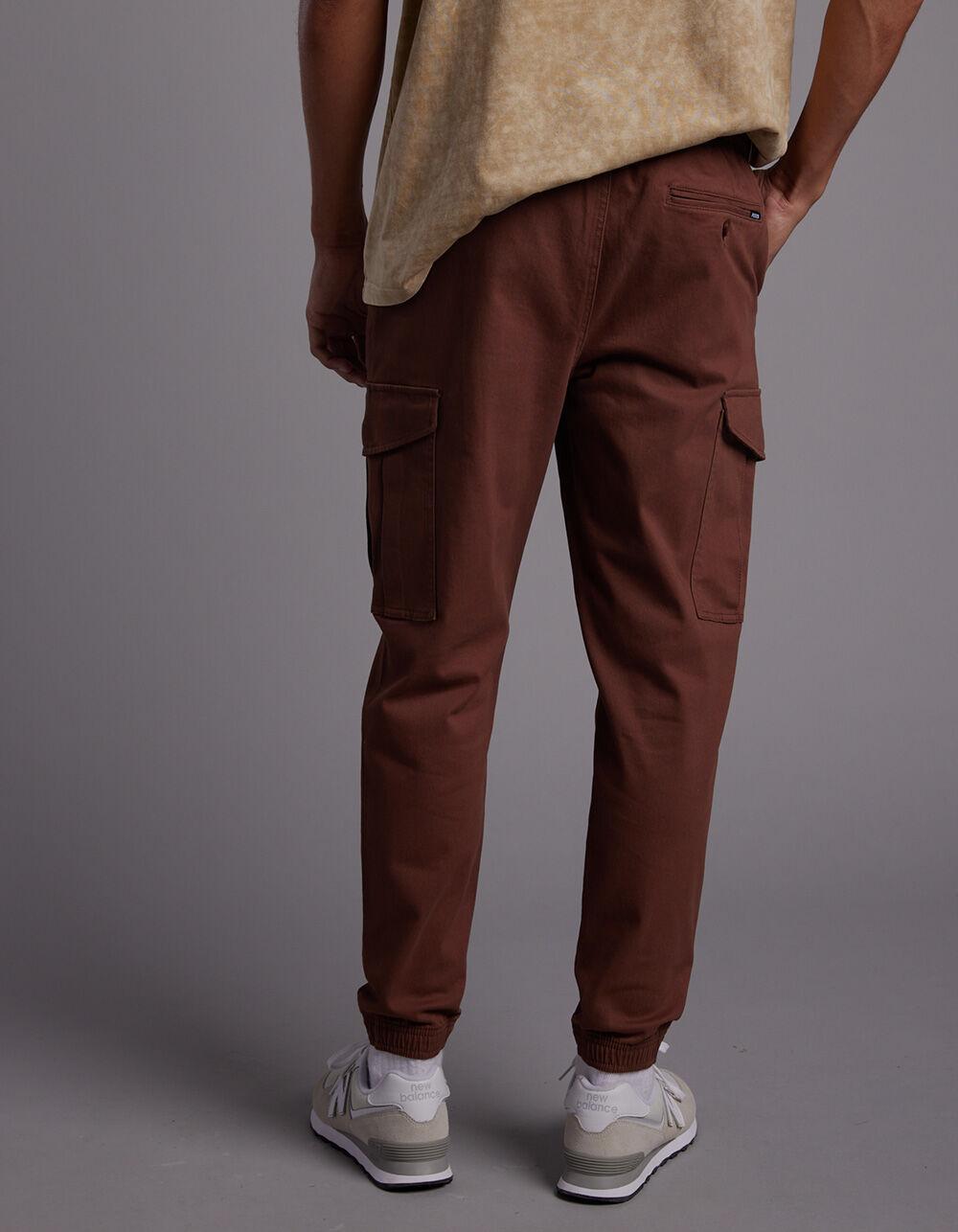 RSQ Mens Twill Cargo Jogger Pants - BROWN Product Image