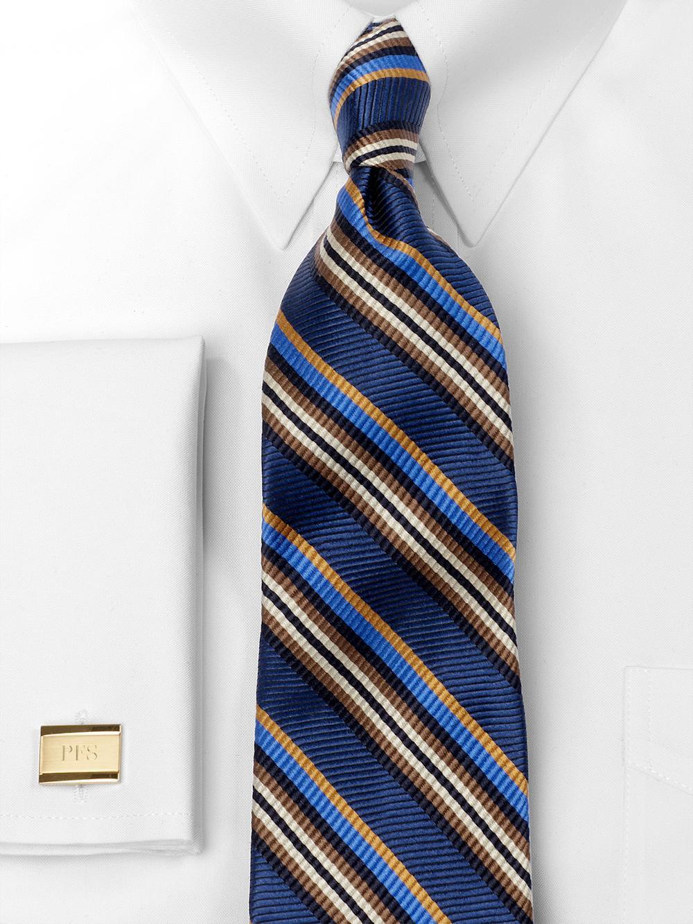 Stripe Woven Silk Tie - Blue Multi Product Image