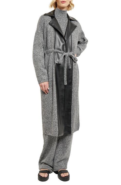 Womens Mixed-Media Tie-Waist Jacket Product Image