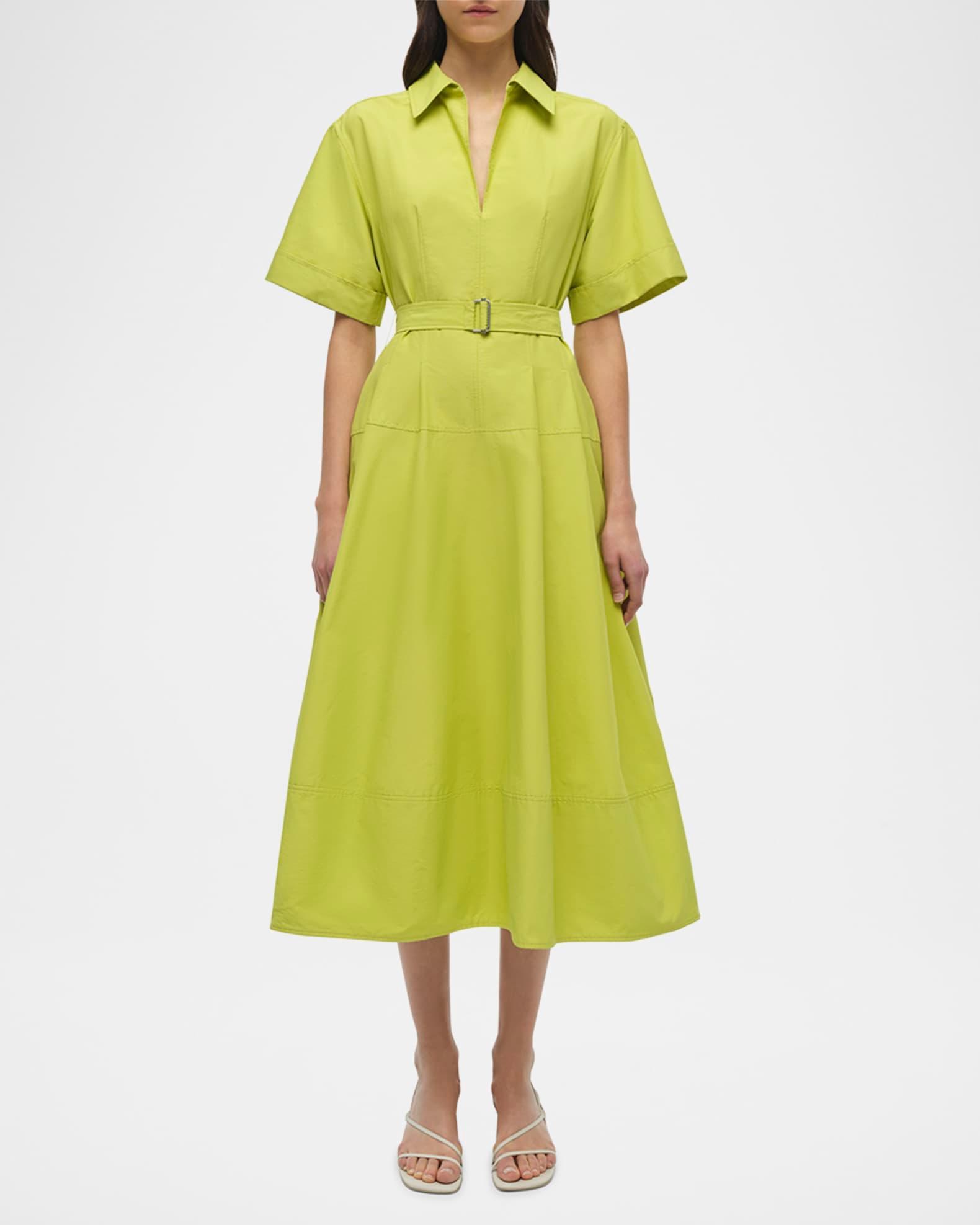 Deanna Short-Sleeve Belted Midi Dress Product Image
