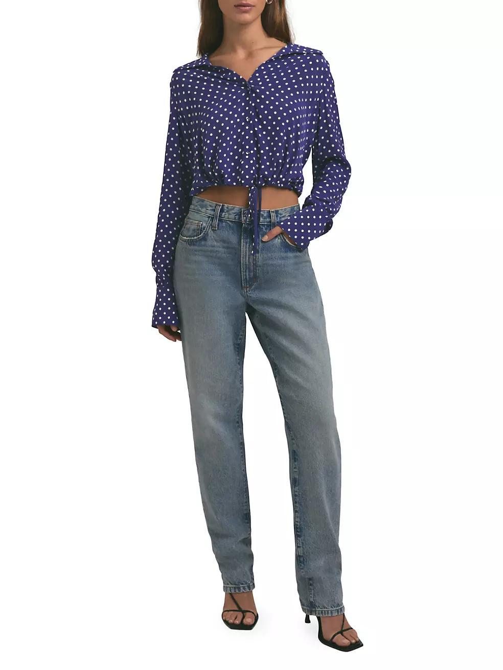 Parker Polka Dot Tie-Hem Top Product Image