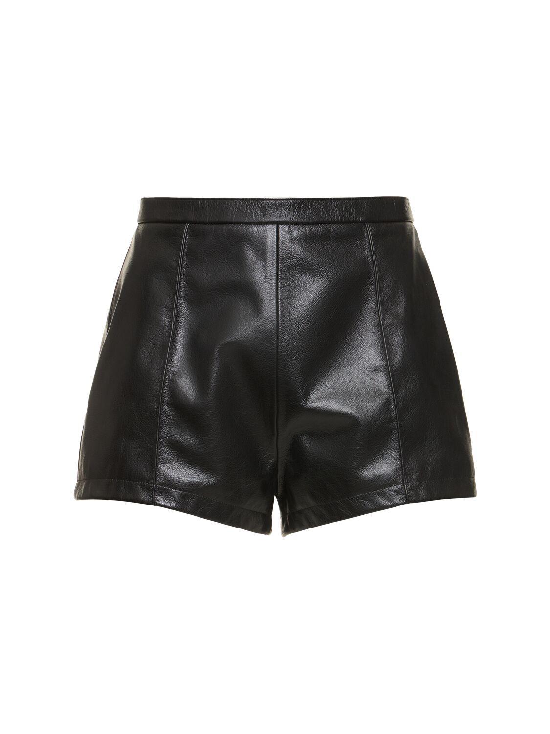 BALLY Leather Mini Shorts In Black Product Image