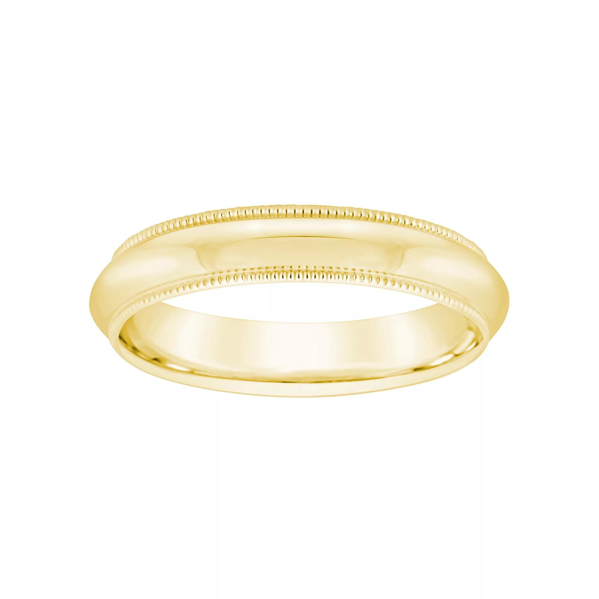 Alyson Layne 10k Gold Milgrain Comfort Fit Wedding Band, Women's, Size: 4 Product Image