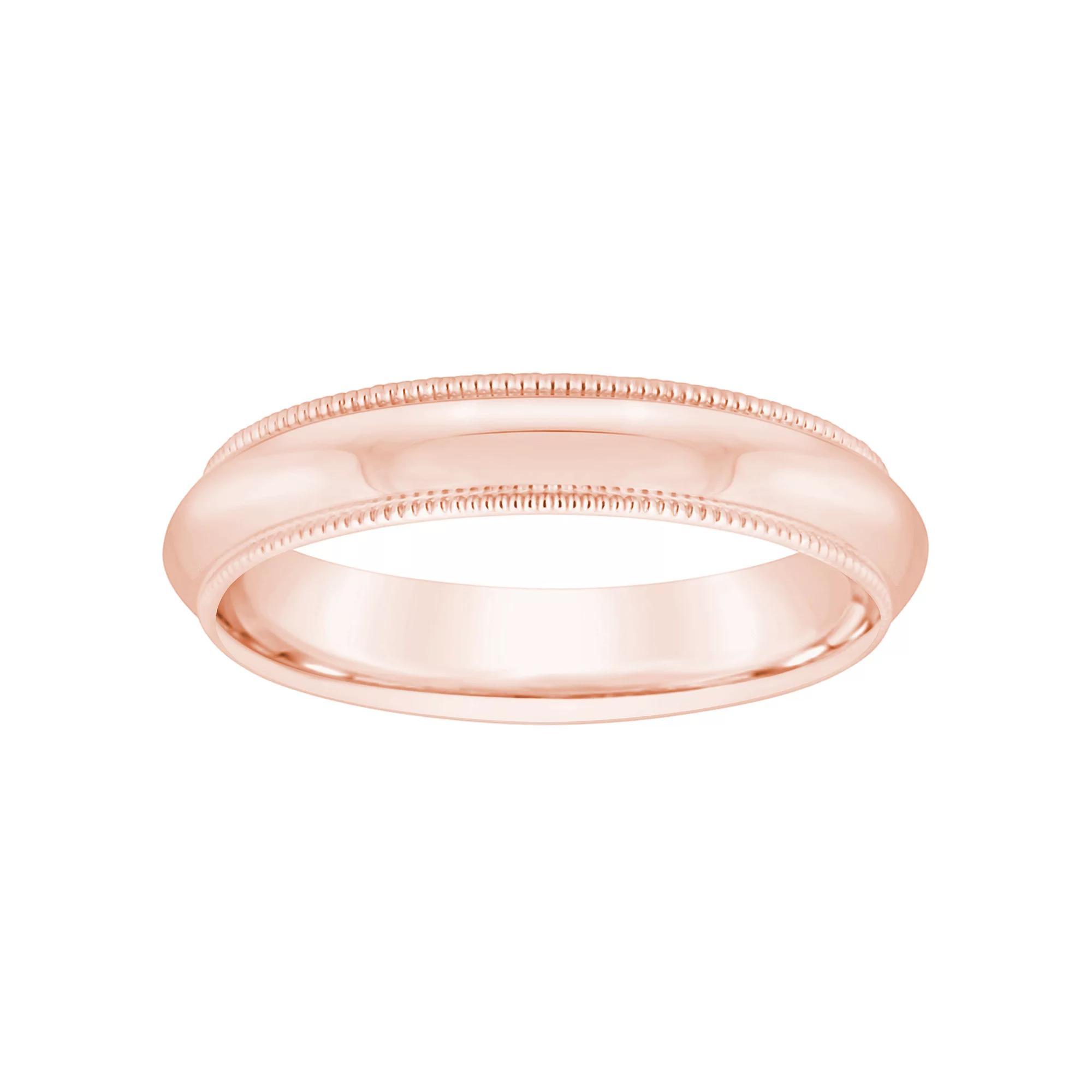 Alyson Layne 10k Gold Milgrain Comfort Fit Wedding Band, Women's, Size: 4 Product Image