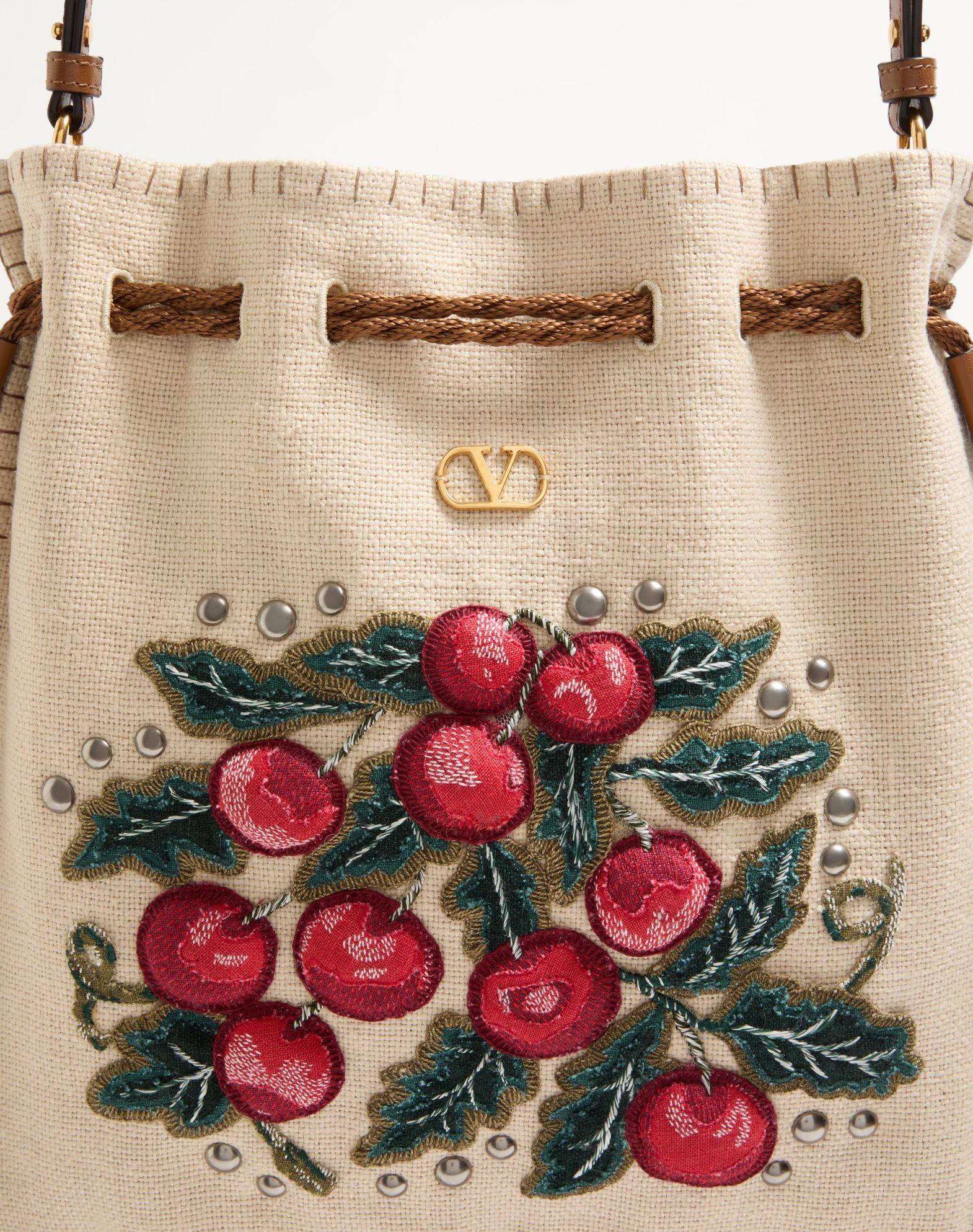 Valentino Garavani Nellcôte Alice Embroidered Bag With Fringes Product Image