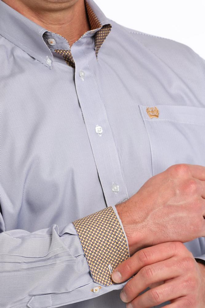 SALE Cinch® Men's L/S Purple/White Pin Stripe Button Shirt Product Image