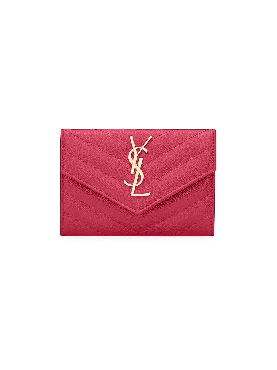 Womens Cassandre Matelass Small Envelope Wallet in Grain de Poudre Embossed Leather Product Image