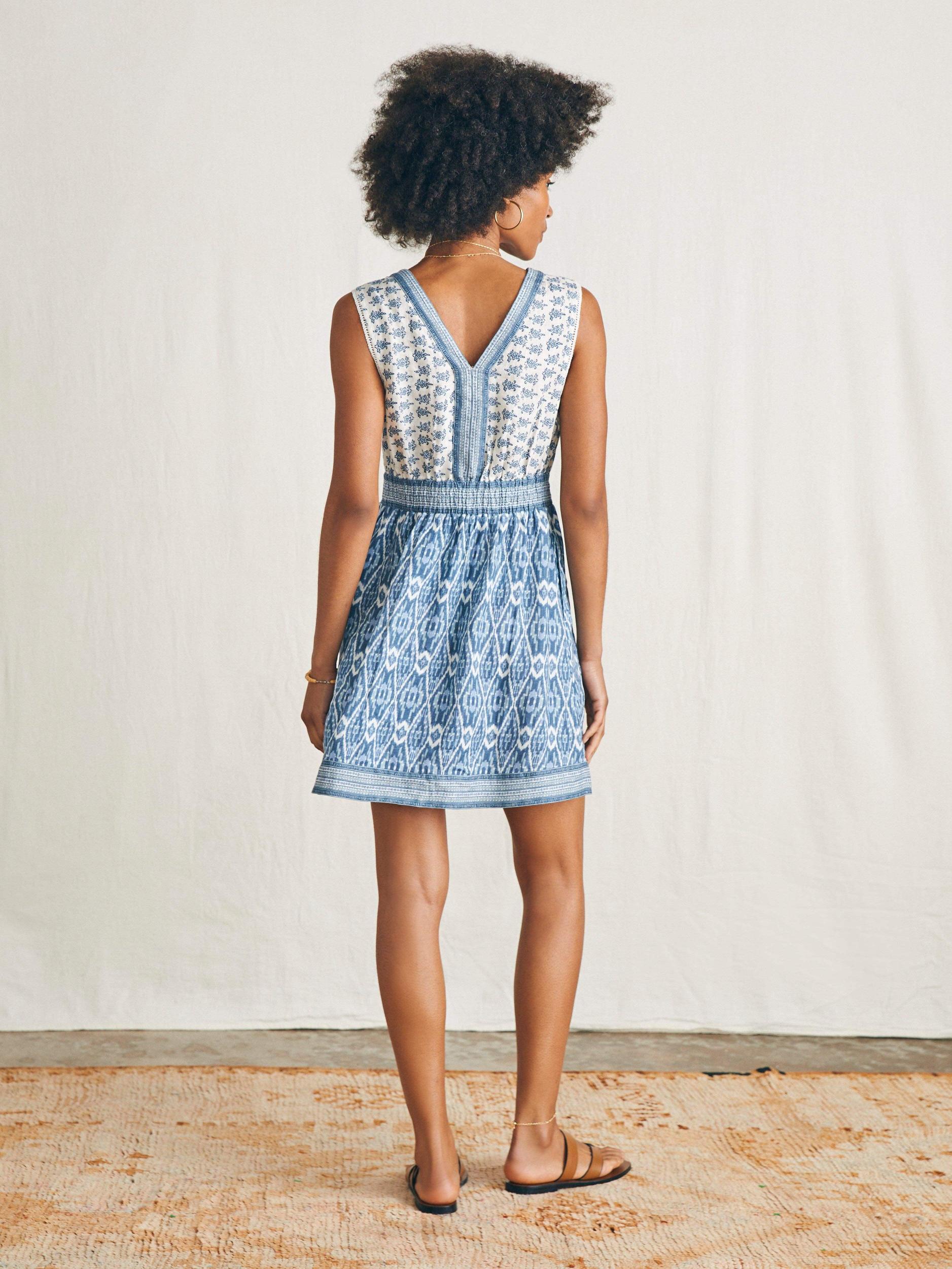 Macey Dress - Blue Clara Ikat Female Product Image