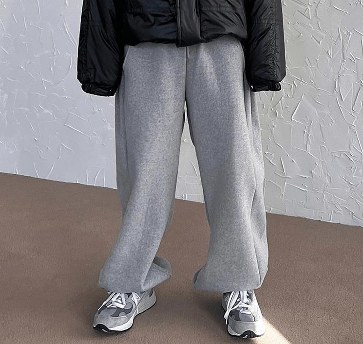RT No. 6162 GRAY STRAIGHT WIDE BAGGY SWEATPANTS Product Image