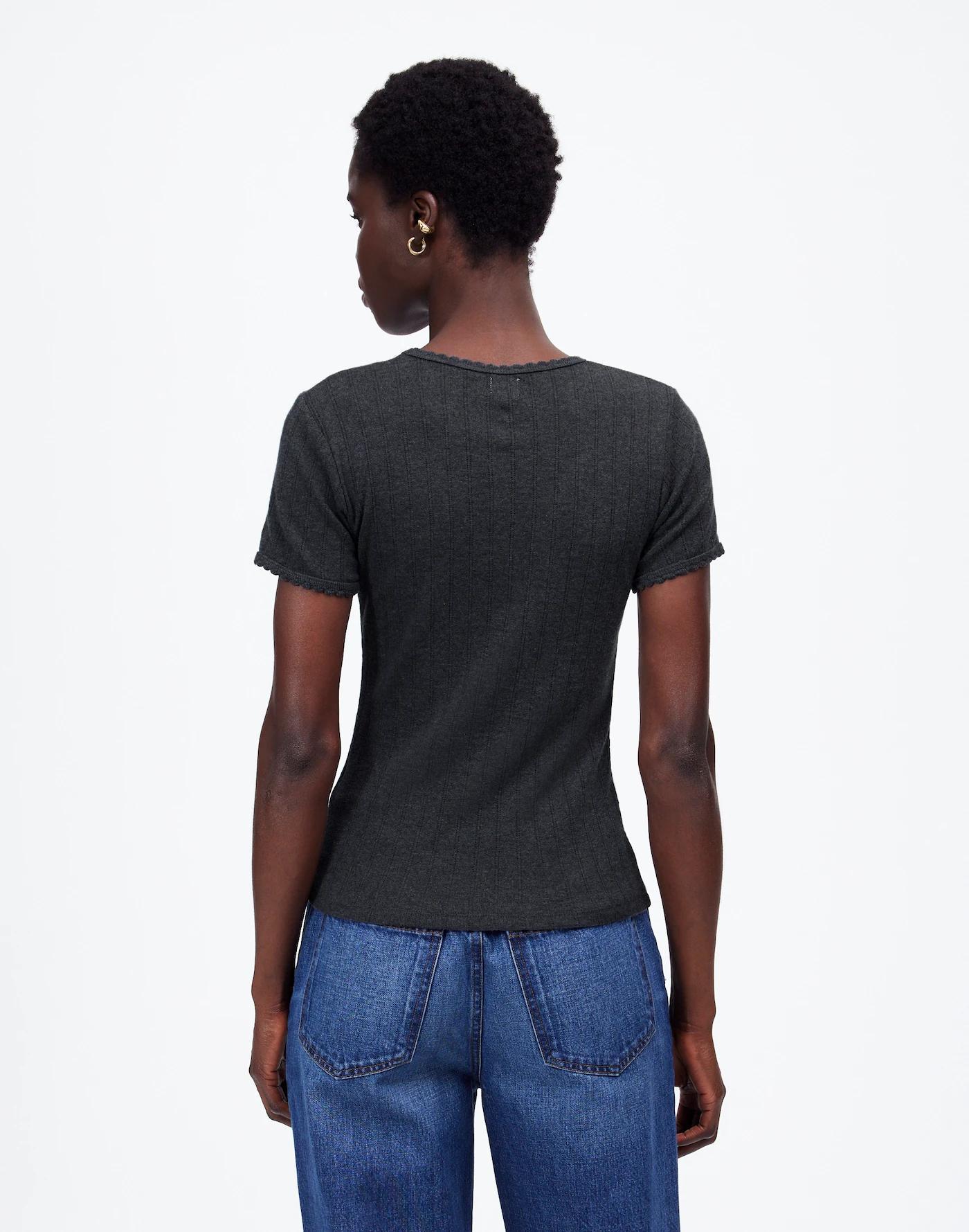 LESET Pointelle Slim-Fit Tee Product Image