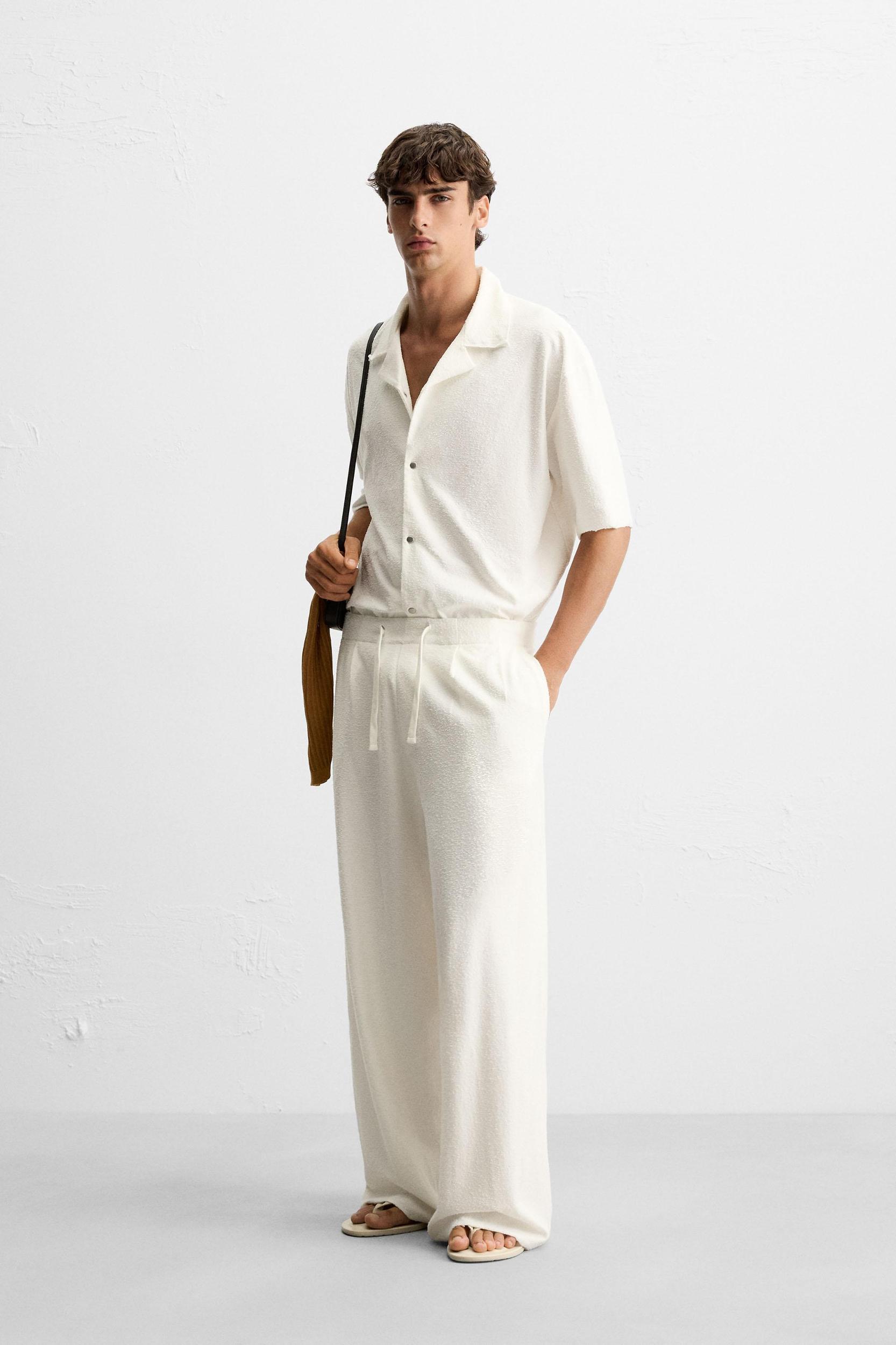 TEXTURED RELAXED FIT PANTS Product Image