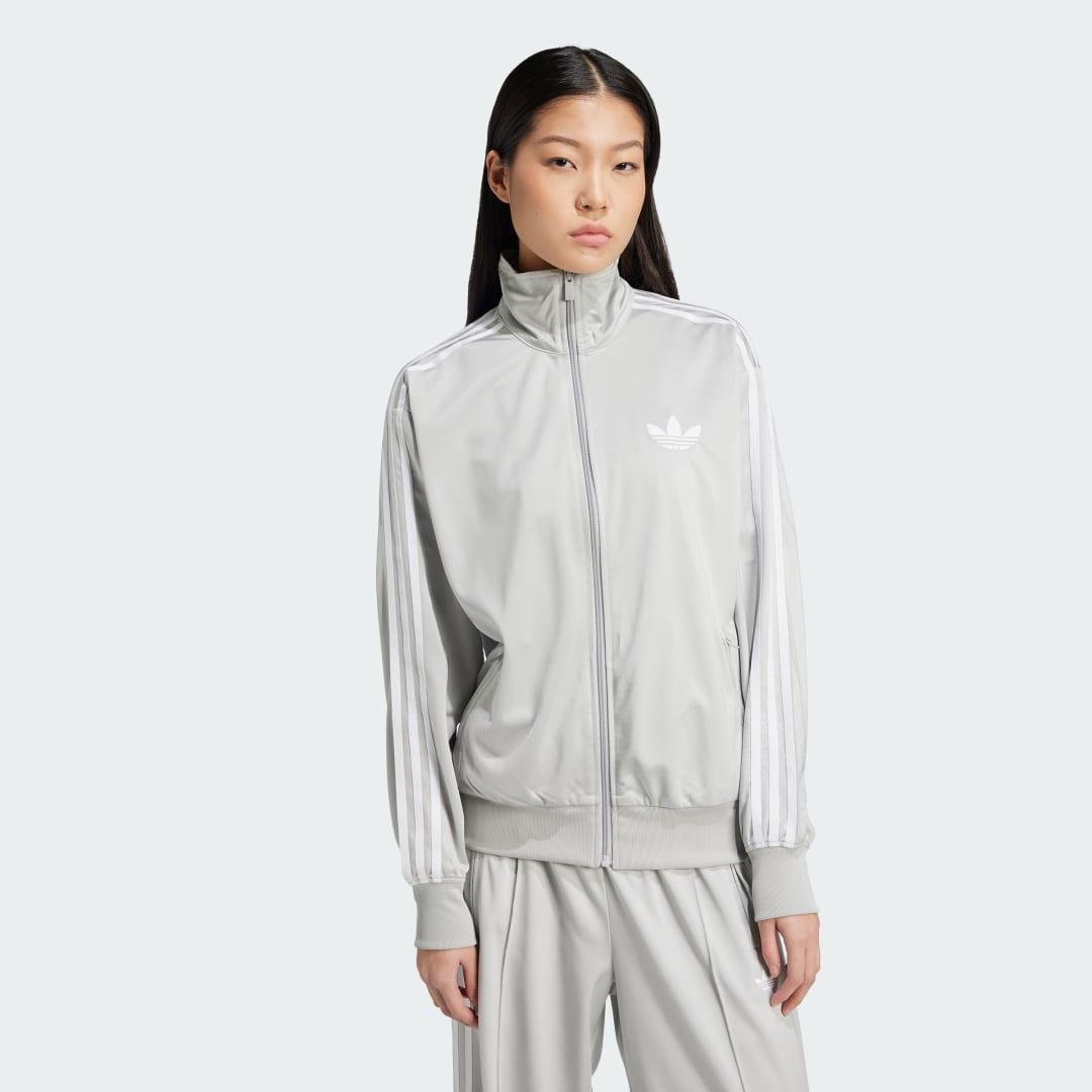 adidas Adicolor Classic Firebird Loose Track Top Grey Two S Womens Product Image
