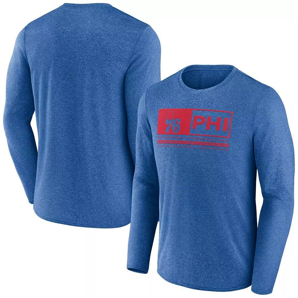 Men's Fanatics Branded Heather Royal Philadelphia 76ers Three-Point Play T-Shirt, Size: 2XL, 76r Blue Product Image