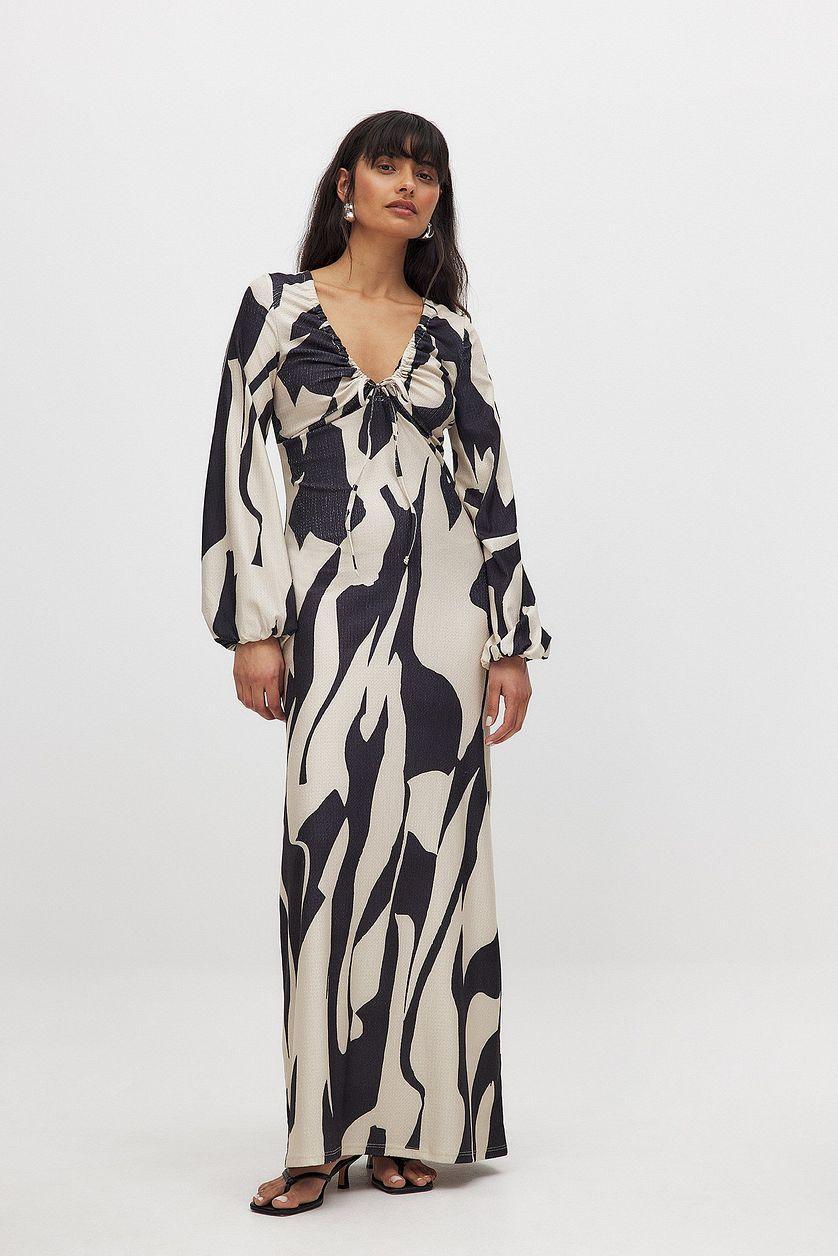 Jersey Balloon Sleeve Midi Dress Product Image