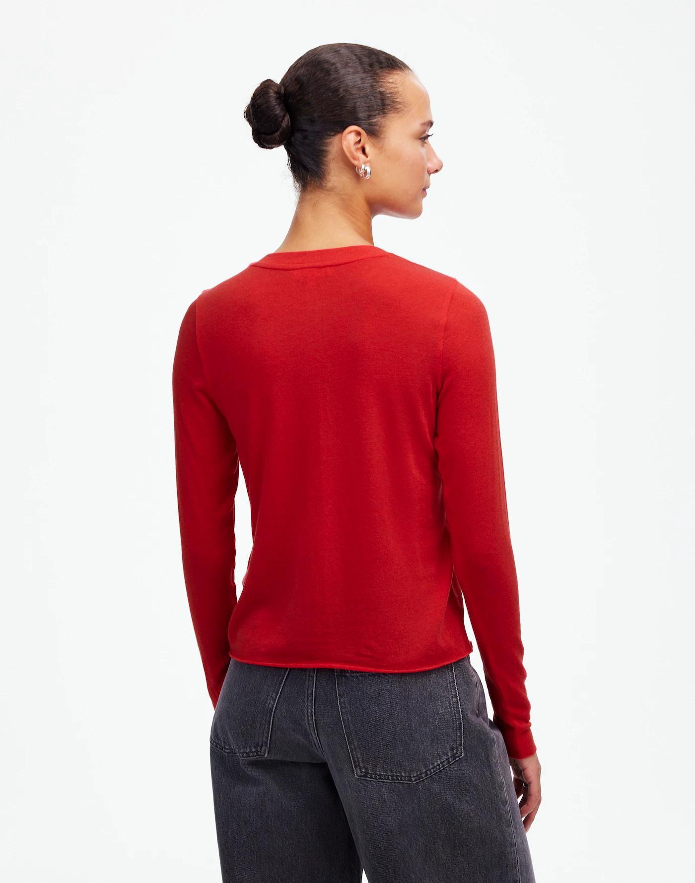 Wool-Blend Crewneck Cardigan Product Image