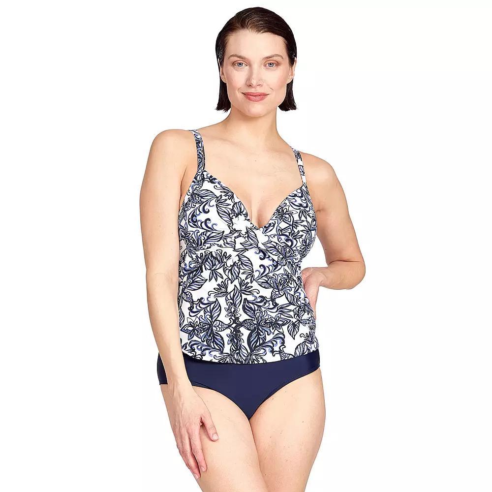Women's Nine West Porcelaina Twist Front Tankini Top, Size: XL, Blue Product Image