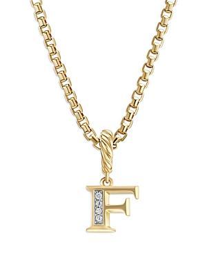 David Yurman 18K Gold Amulets Diamond Pave Initial Pendant Product Image