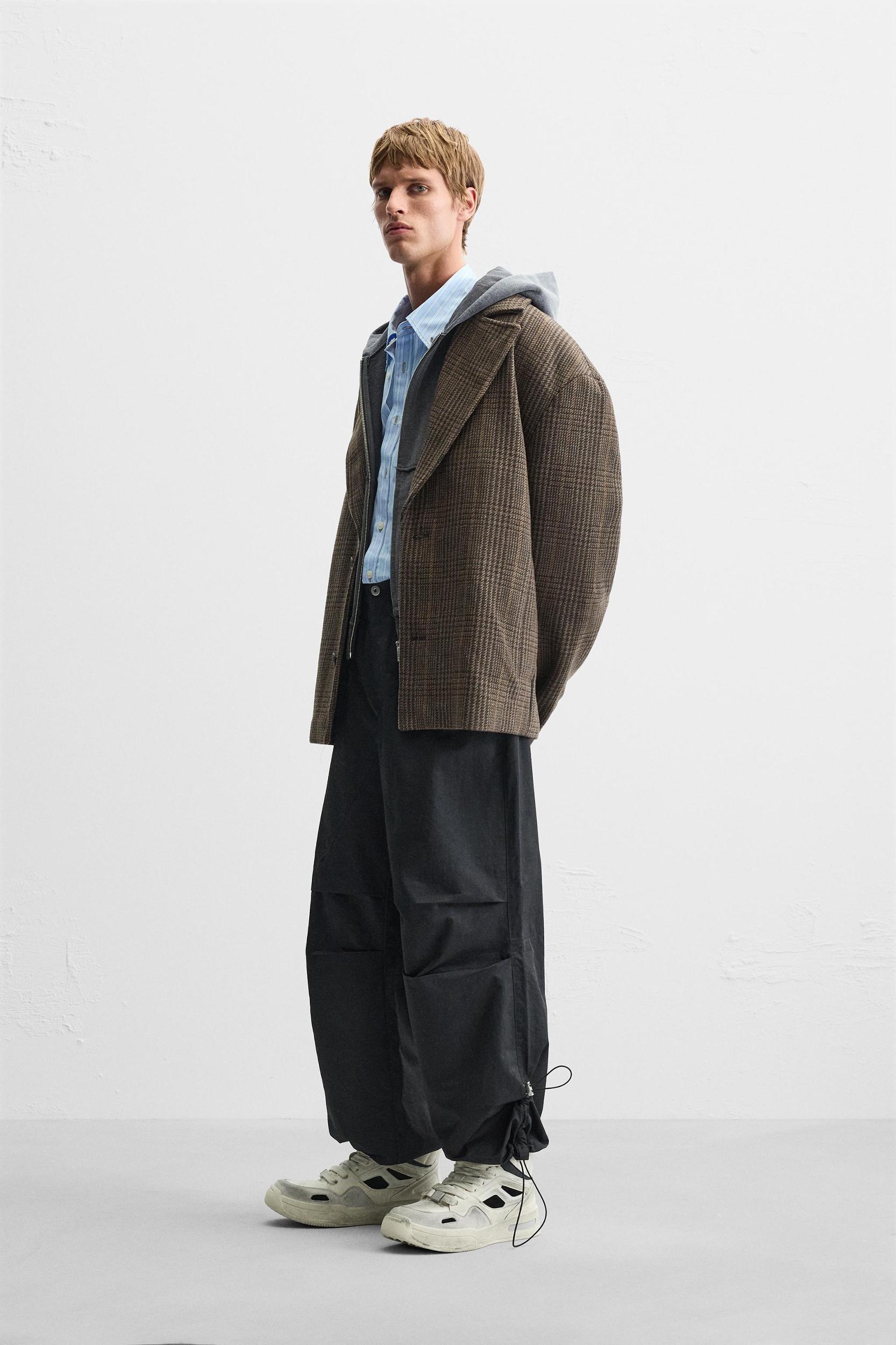 CHECKERED OVERSIZED FIT BLAZER Product Image