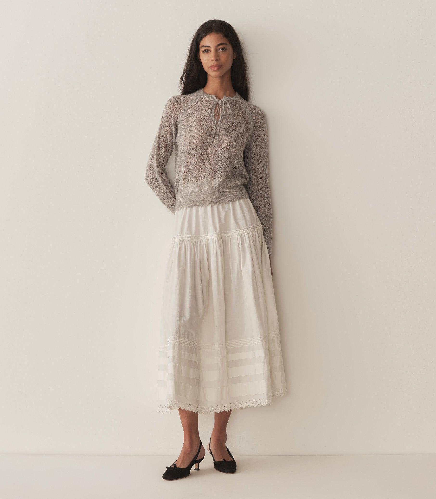 OPHIRA SWEATER -- LIGHT HEATHER GREY Product Image