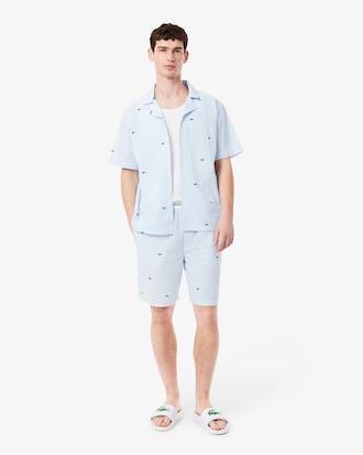 Straight Fit Printed Cotton Pyjama Shorts Product Image