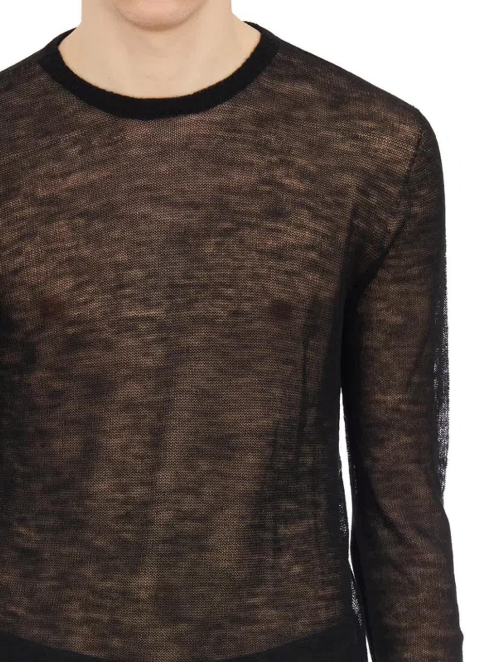 RICK OWENS Wool Sweater Cunt Pull In Black Product Image