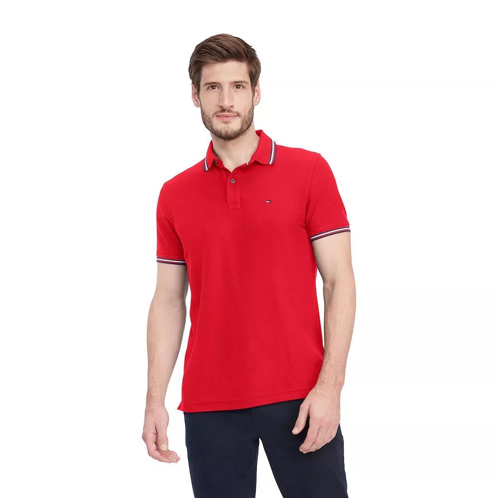 Men's Tommy Hilfiger Tommy Tipped Polo Shirt, Size: XXL, Primary Red Product Image