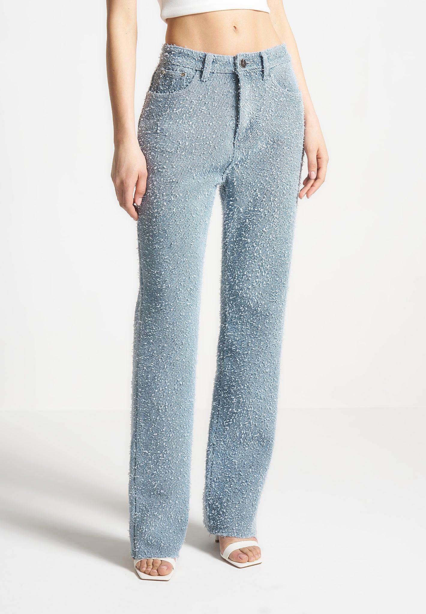 Sara - Boucle Denim Boyfriend Jeans - Light Blue Female Product Image