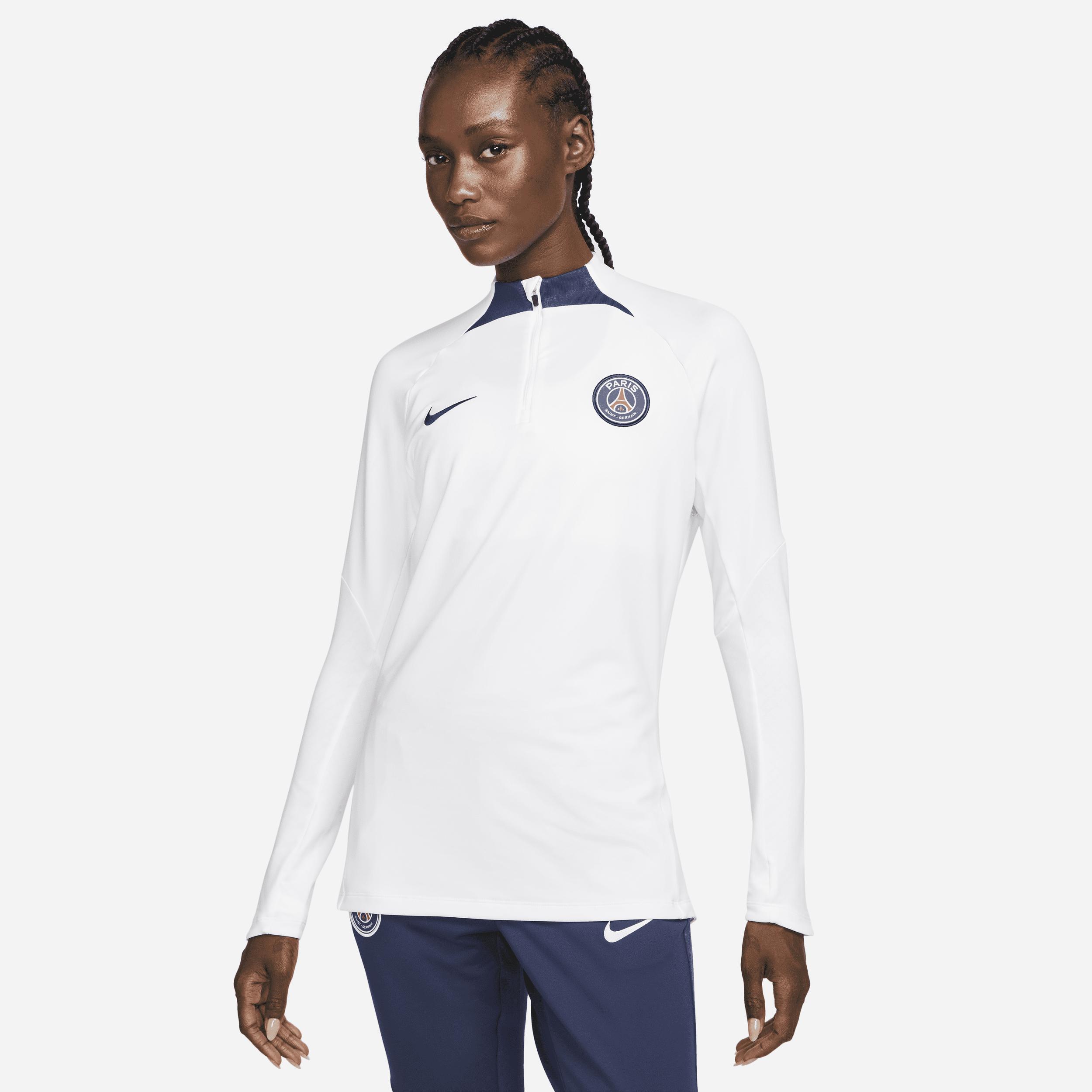Women's Nike White Paris Saint-Germain Strike Drill Raglan Performance Quarter-Zip Top, Size: XL, Psg White Product Image