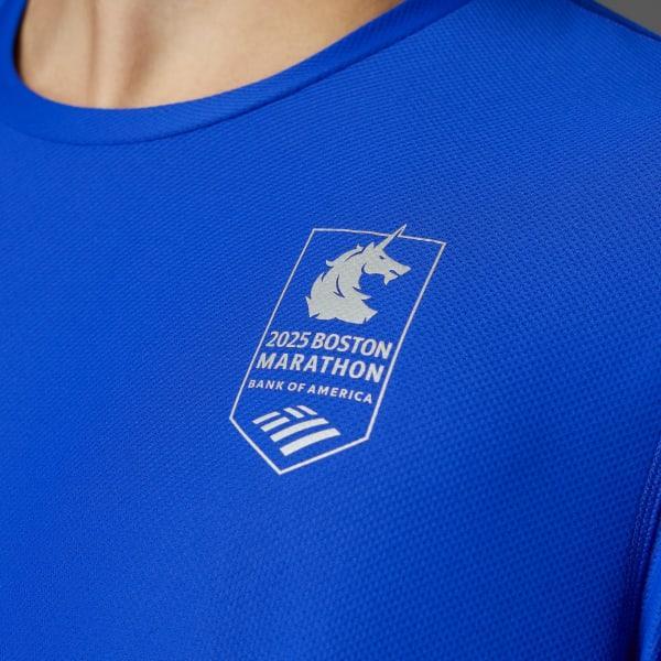 adidas Boston Marathon 20225 Own the Run Long Sleeve Tee Lucid Blue L Mens Product Image