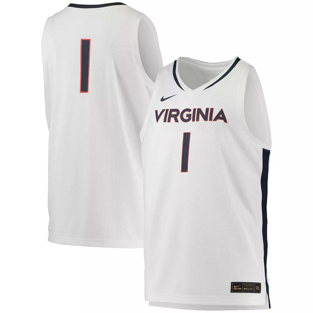 Men's Nike #1 White Virginia Cavaliers Replica Basketball Jersey, Size: 2XL Product Image