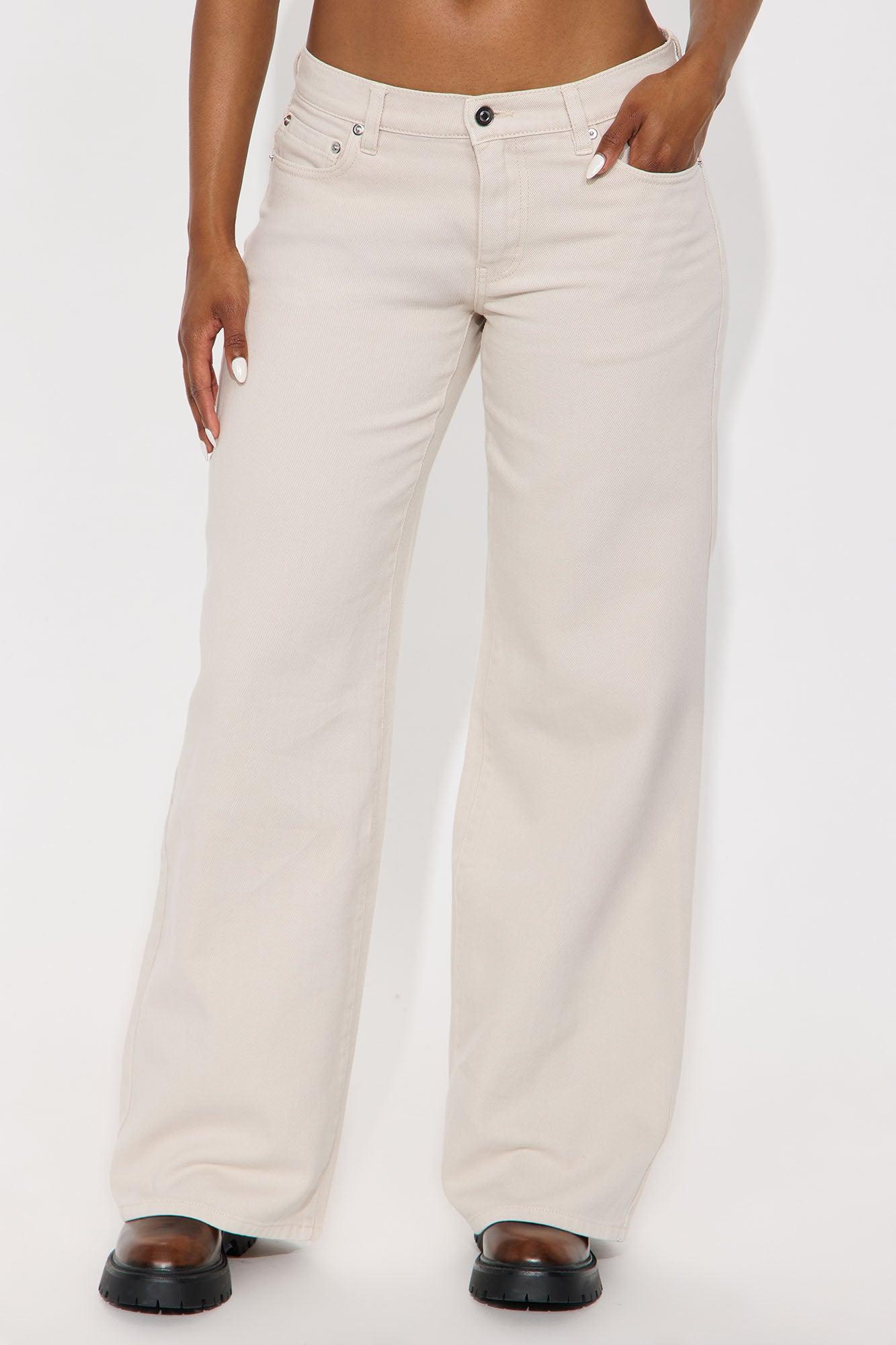 Southside Low Rise Wide Leg Jean - Stone Female Product Image