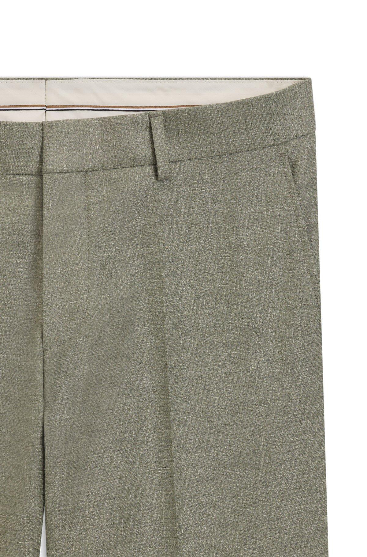 Slim-fit trousers in patterned stretch fabric Product Image