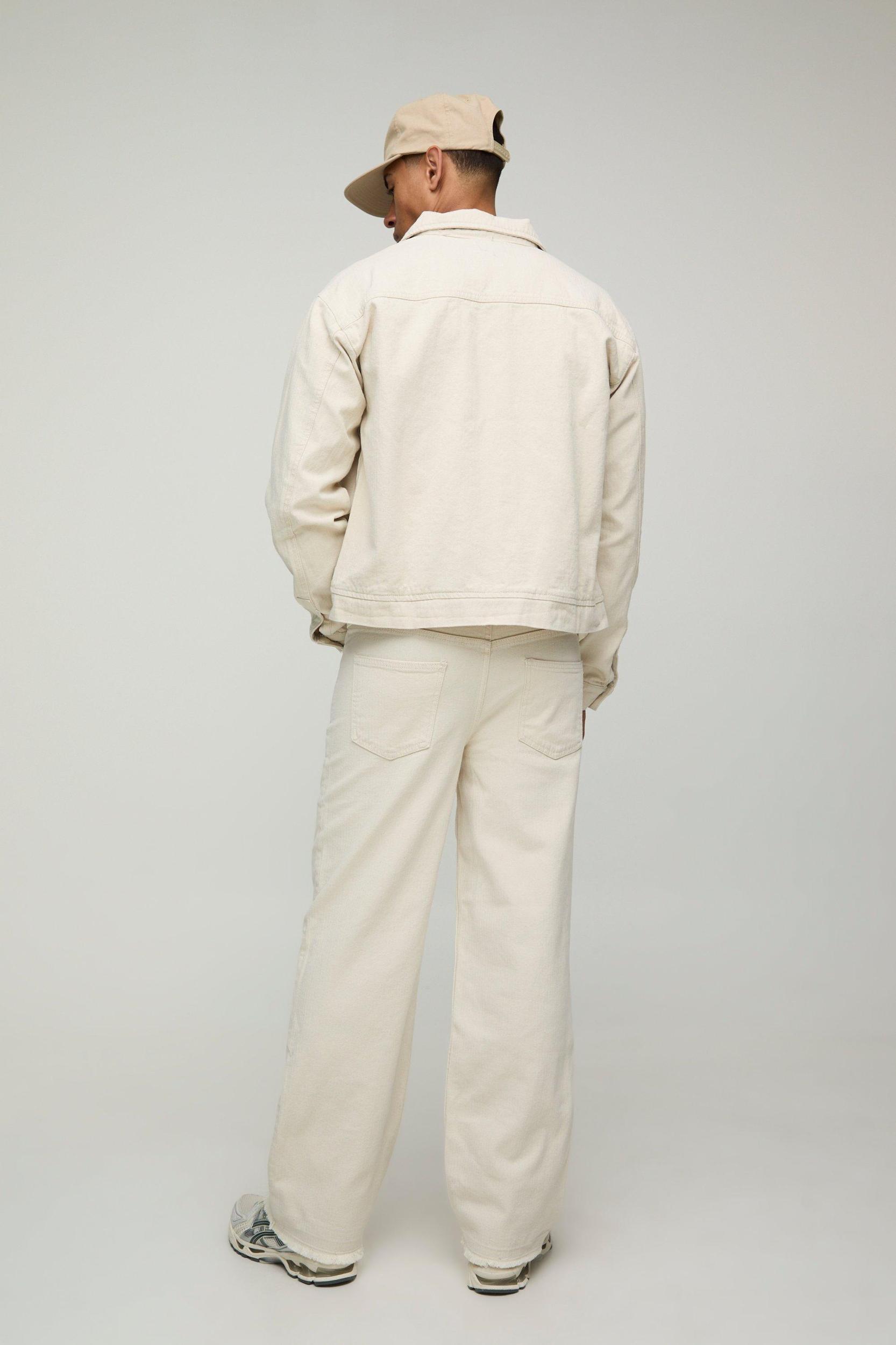 Relaxed Herringbone Twill Carpenter Trousers | boohooMAN USA Product Image