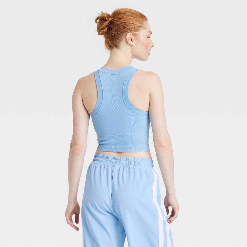 Women's Ribbed Seamless Support Tank Top - JoyLab™ Light Blue S Product Image