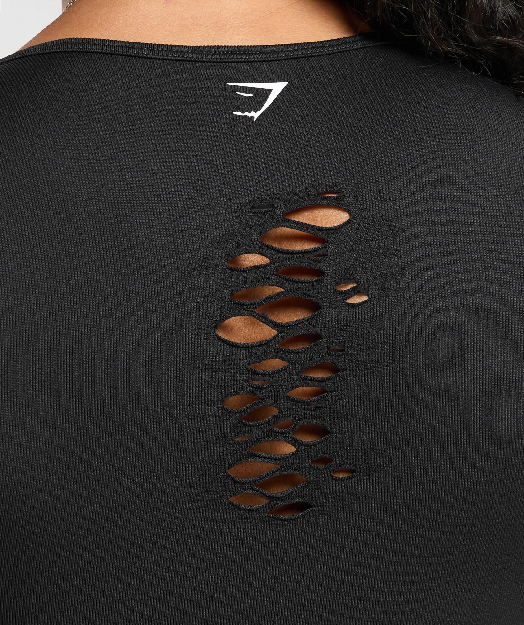 Gains Seamless Distressed Super Crop Top Product Image