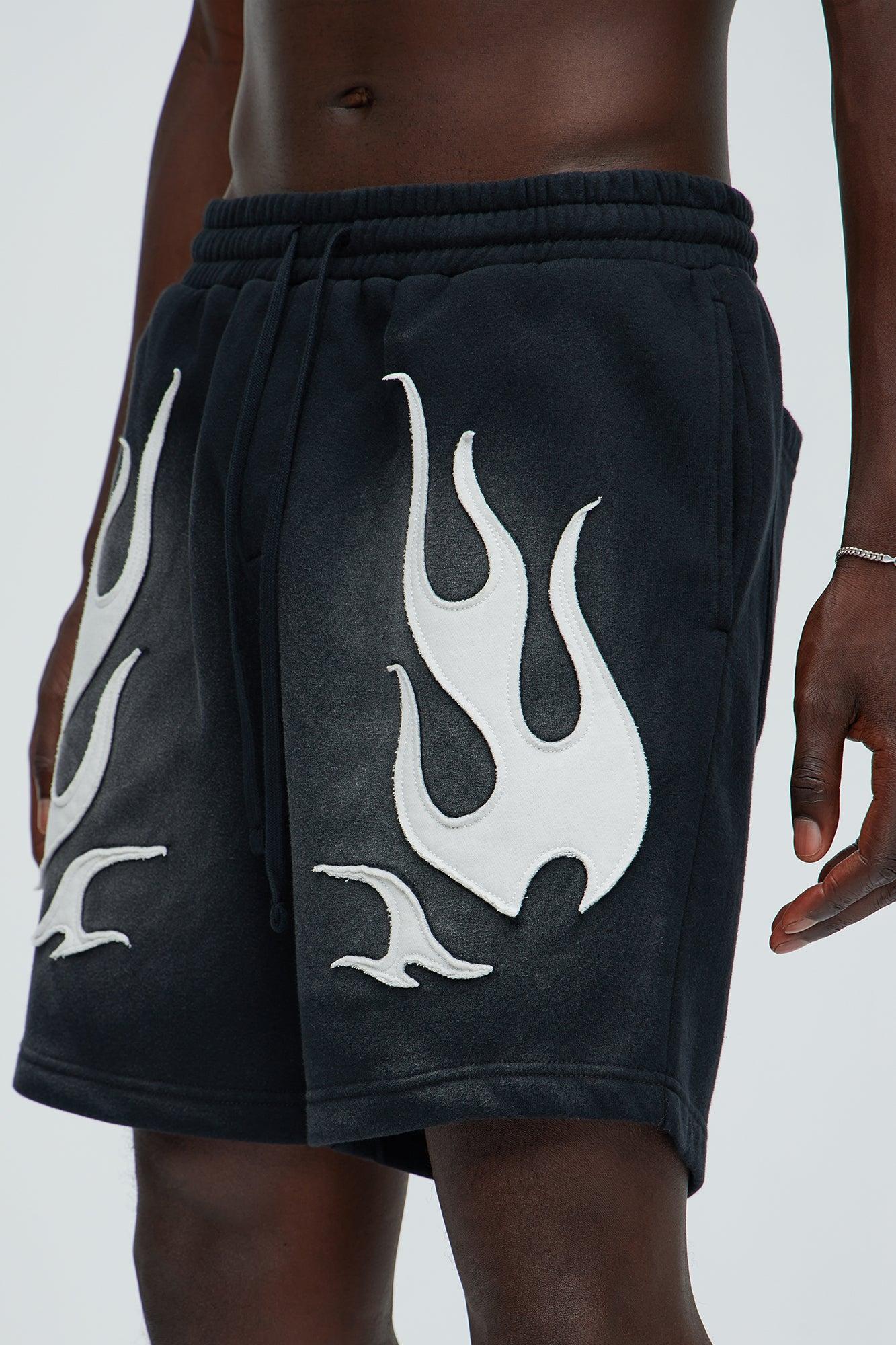 Flame Time Tyson Relaxed Shorts - Black Product Image