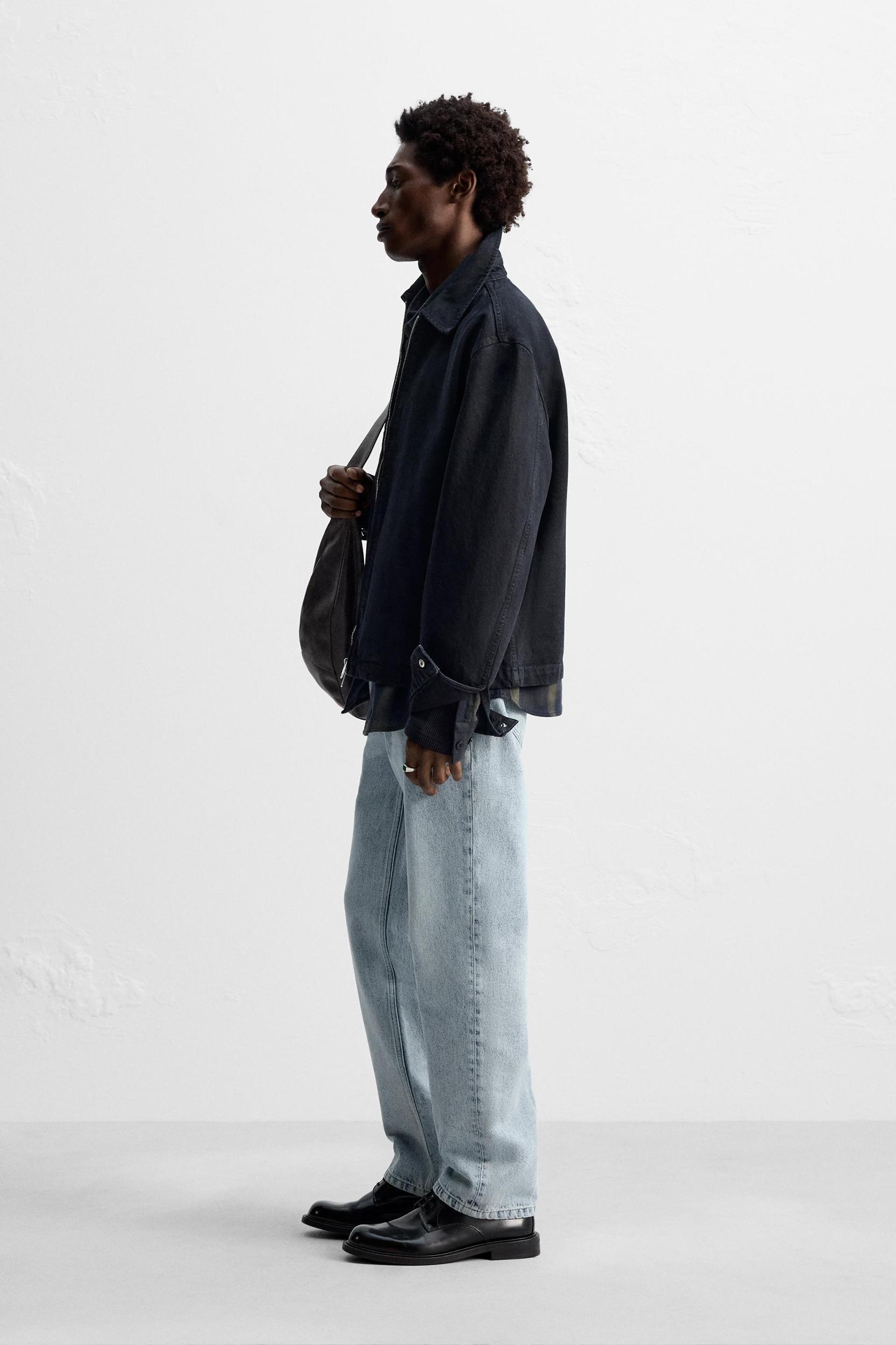 ZIPPERED DENIM JACKET Product Image