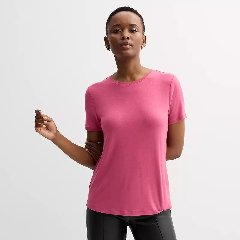 Women's Nine West Essential Crewneck Tee, Size: XL, Nikita Purple Product Image