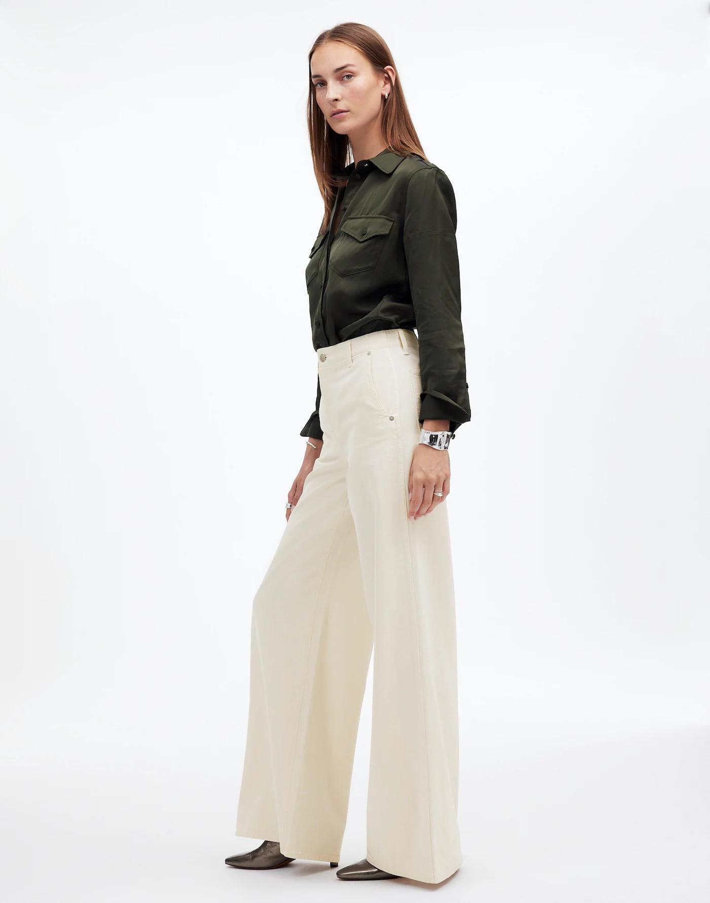 Wide Sweep Denim Trousers Product Image