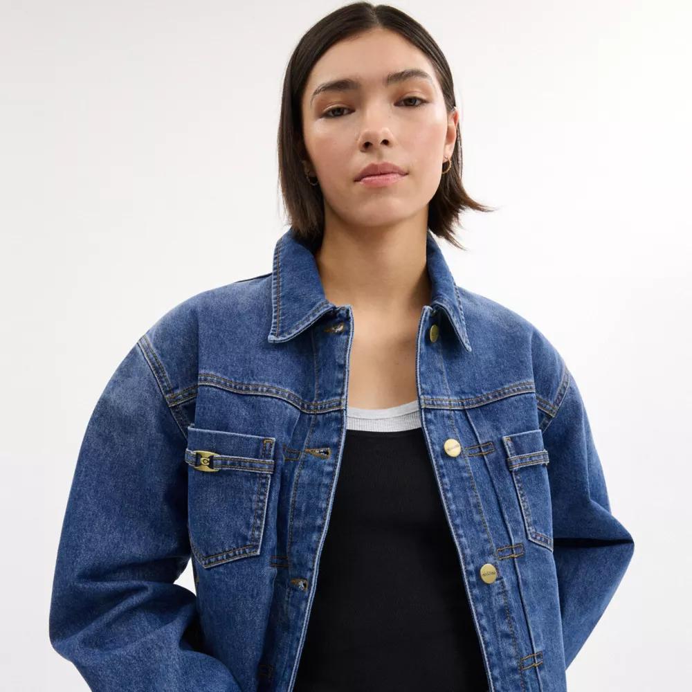 Heritage C Denim Trucker Jacket In Organic Cotton Product Image
