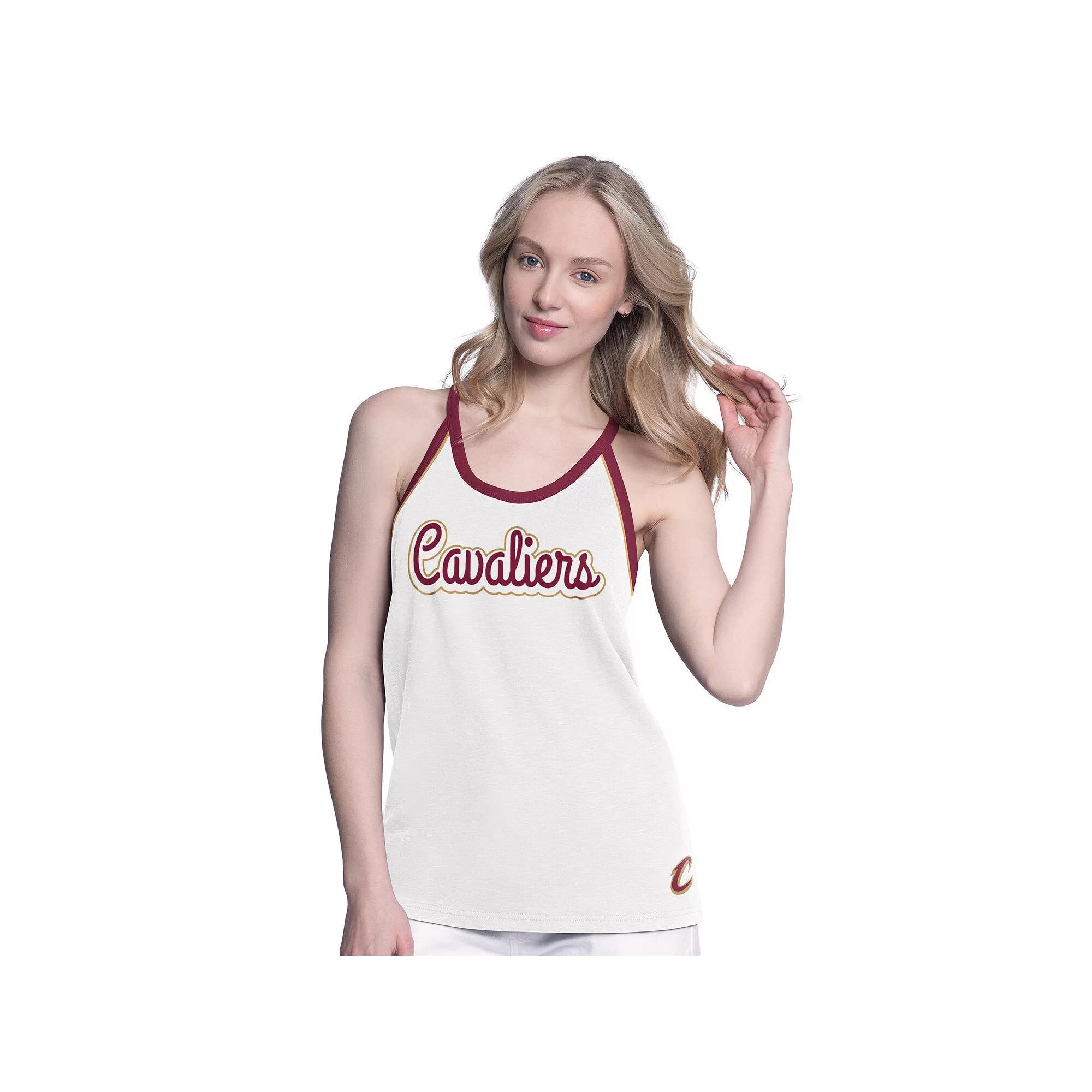 Women's G-III 4Her by Carl Banks White Cleveland Cavaliers Curveball Racerback Tank Top, Size: Small Product Image